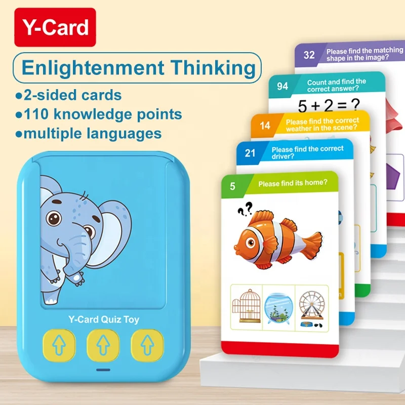 Samtoy 55 Cards Multilingual Kids Preschool Interactive Smart Reading Talking Flash Cards Learning Machine for Baby