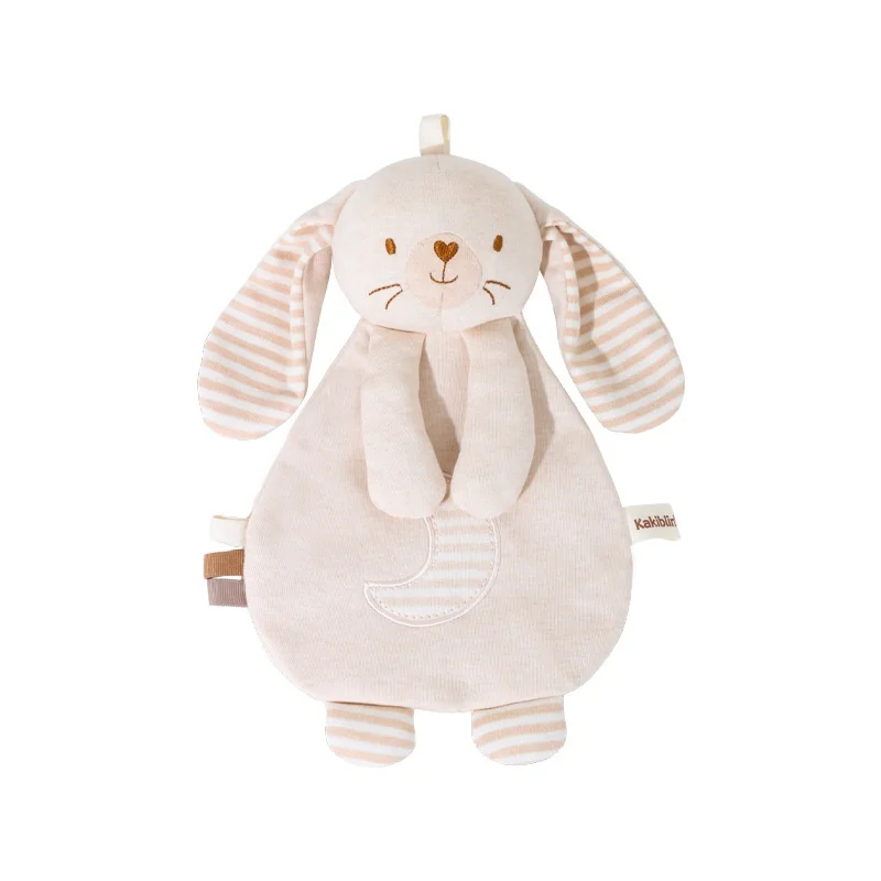Hot selling Comfortable Baby Organic Cotton Animal Comforter Toy Cute Bear Lovey Security Blanket Bunny Security Blanket