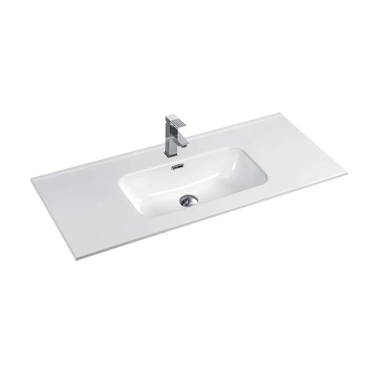 High quality ceramic rectangular shape cabinet sink basin white luxury wash basins
