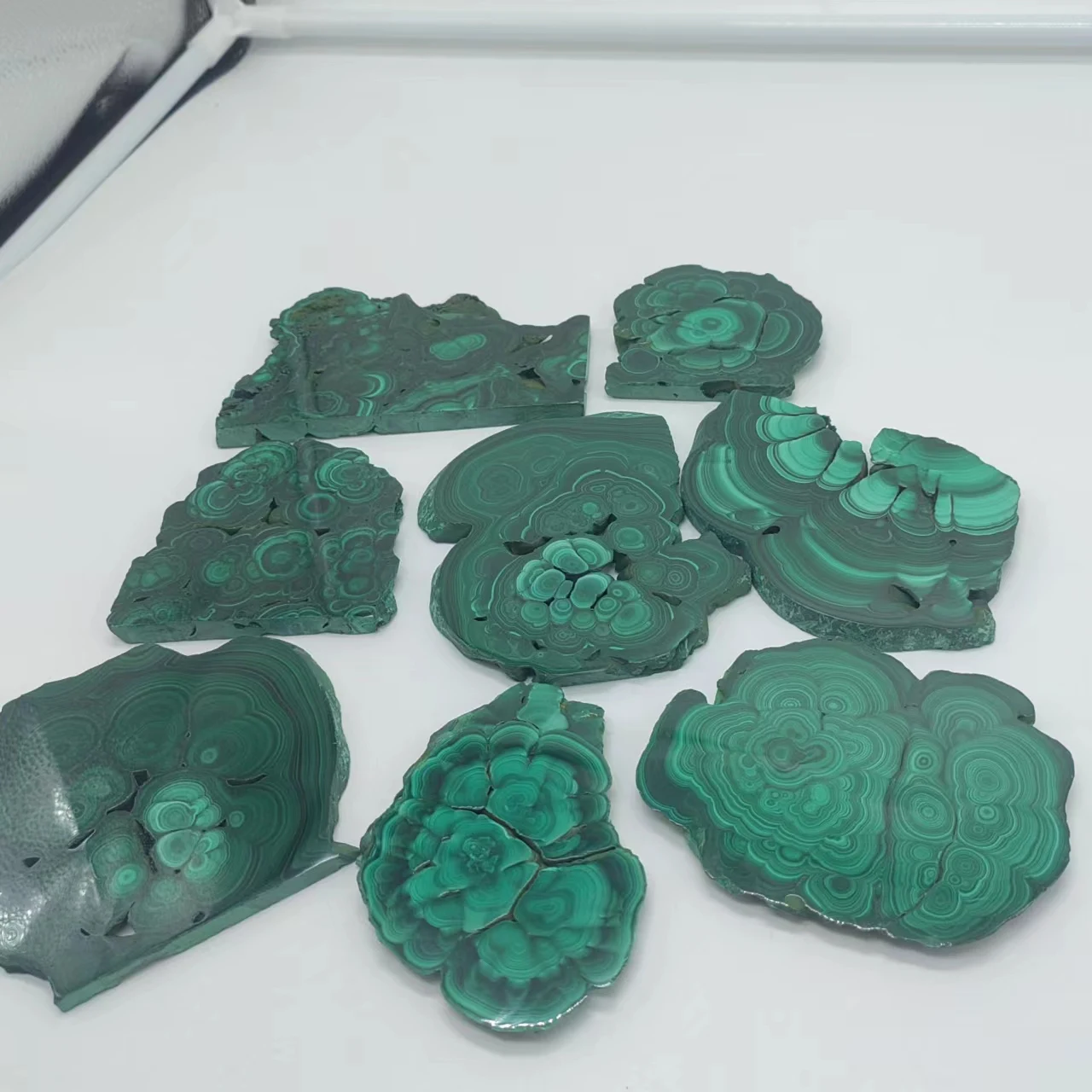 Natural Raw Green Malachite Slice Mineral Specimen Crystals Healing Stones Slab Crystal Slices