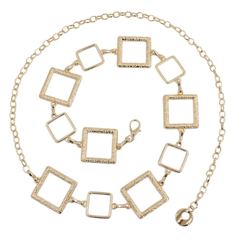 Fashion Waist Square Belt Hook Metal Waist Chain Women Waist Belt