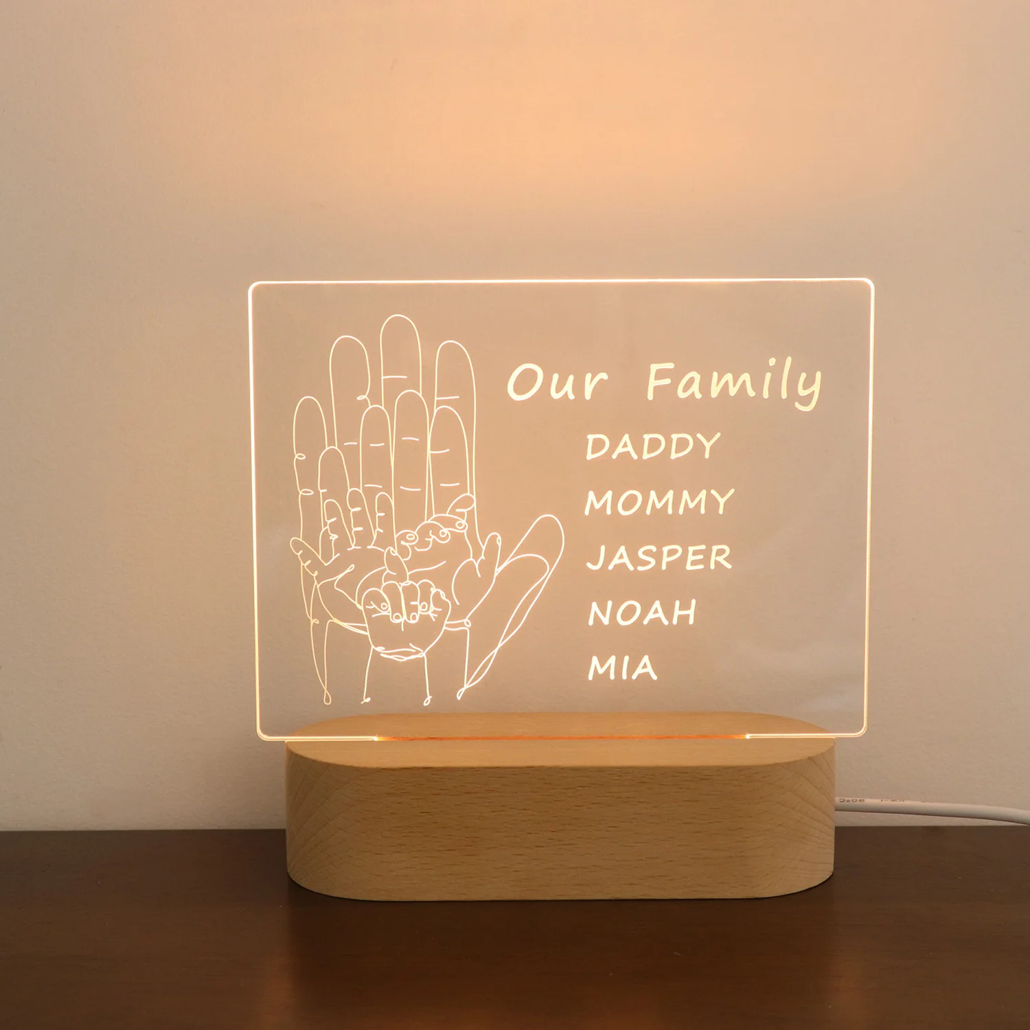Clear Desktop Note Memo White Board Acrylic Dry Erase Board Colorful LED Light up Message Board