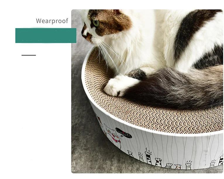 Round corrugated cat scratching board simple disc bowl-shaped cat claw board round cake bowl-shaped cat bed