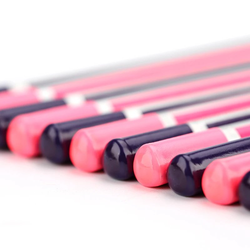 
promotional triangle dipped striped top quality soft wooden Standard Pencils set Customized HB Pencils 6 pcs blister /set 