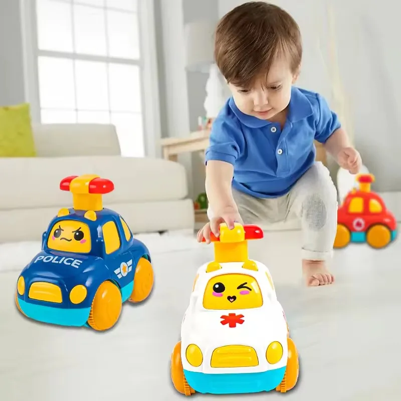 Kids Toys Full Function City Service Electric Toy Cars For Kids Police Cars Plastic Cartoon Toy Inertial Pull back Press Car