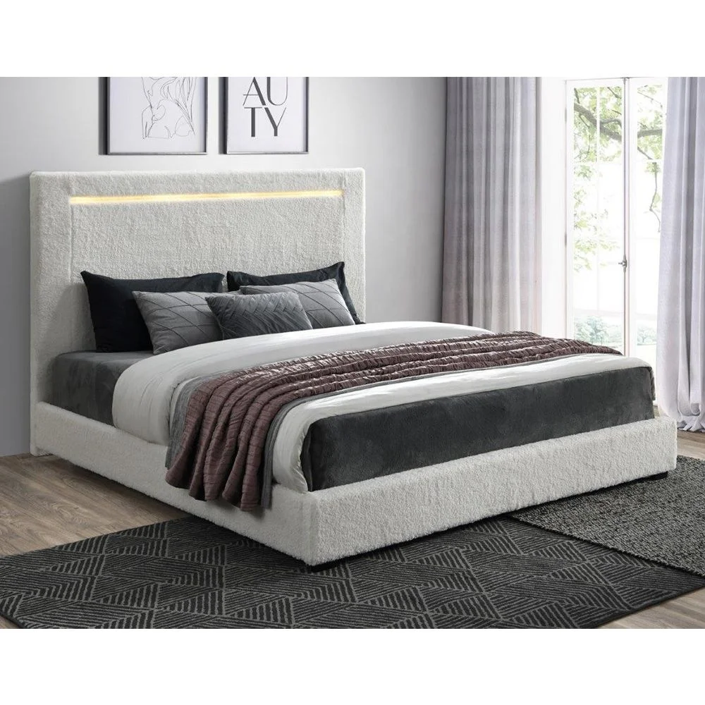  Best Cheap Price Lamb wool fabric bed with good design Fashionable Frame for bedroom
