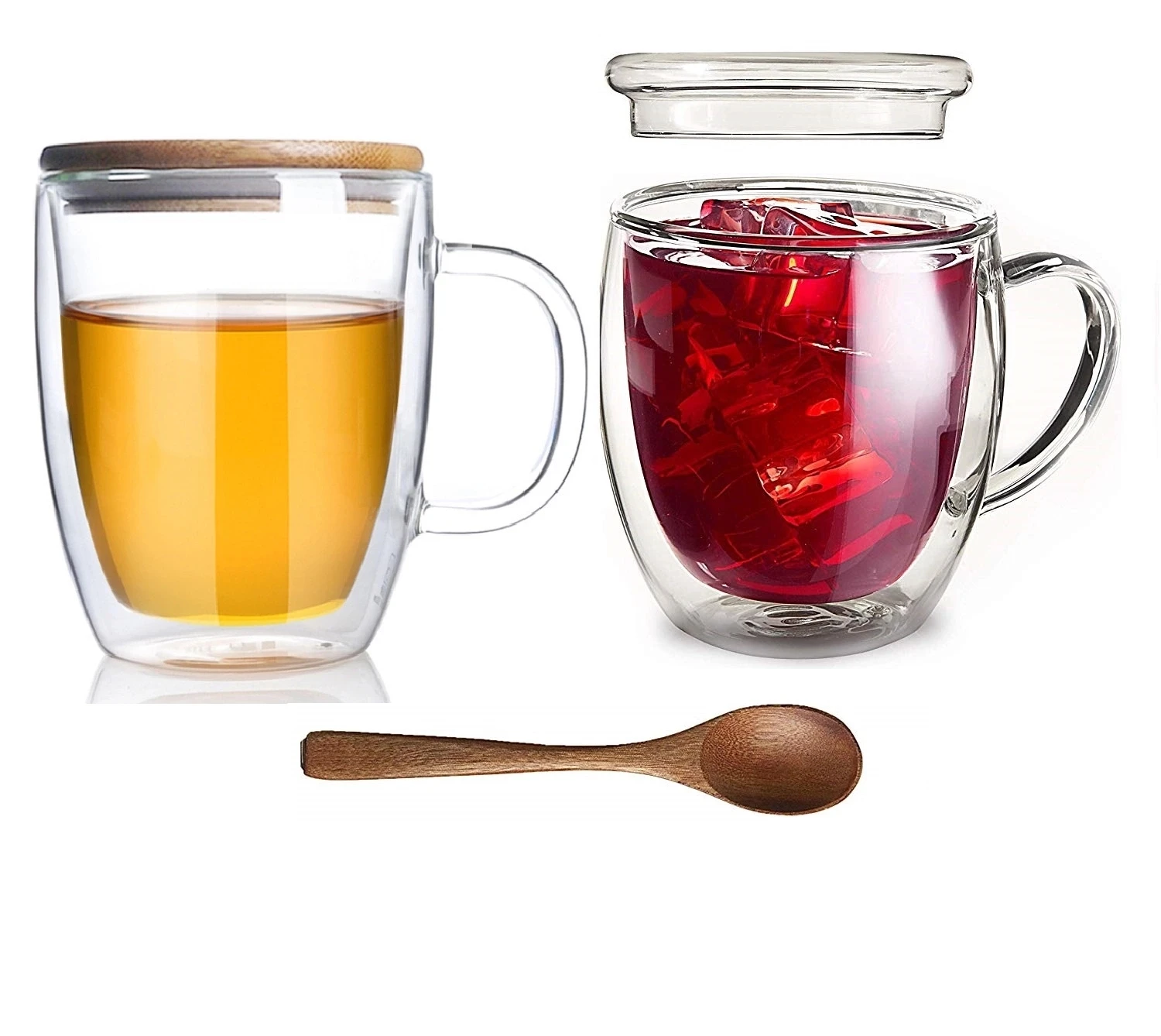 8OZ Hand Craft Clear Unique Heart Shaped Water Juice Cup Double Walled Insulated Glass Coffee Mug Tea Cup Double Wall Glass