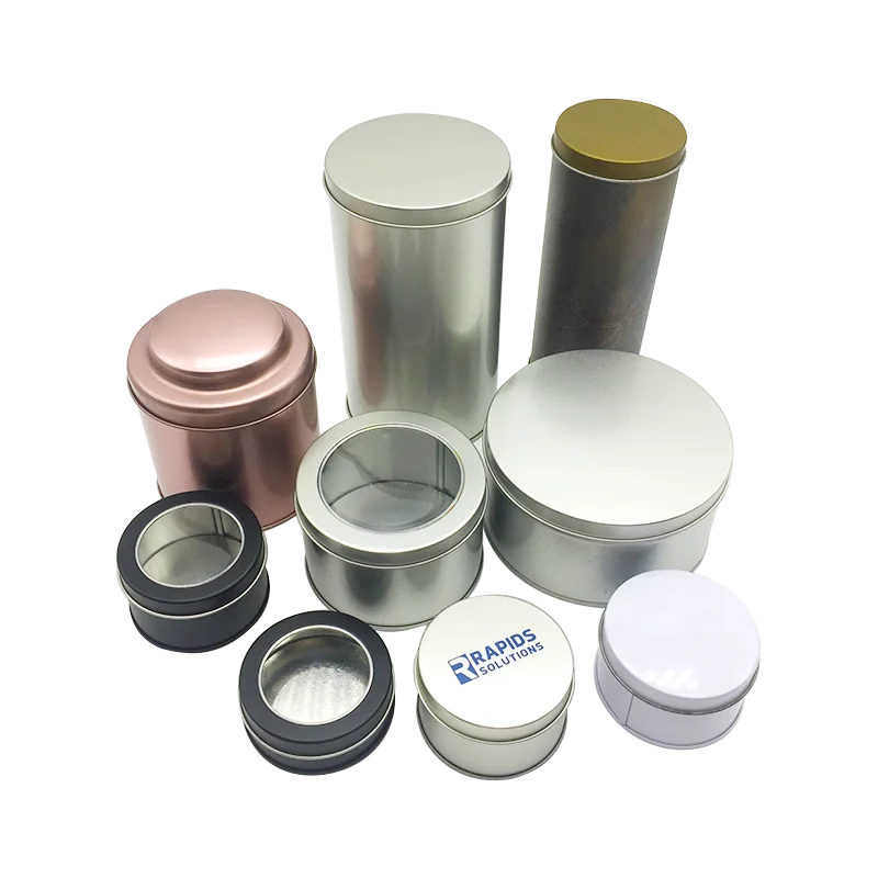 Printing Custom Large Round Metal Tin Cans Packaging With Lid Watch Gift Tea Jars Matte Tin Boxes Storage Container