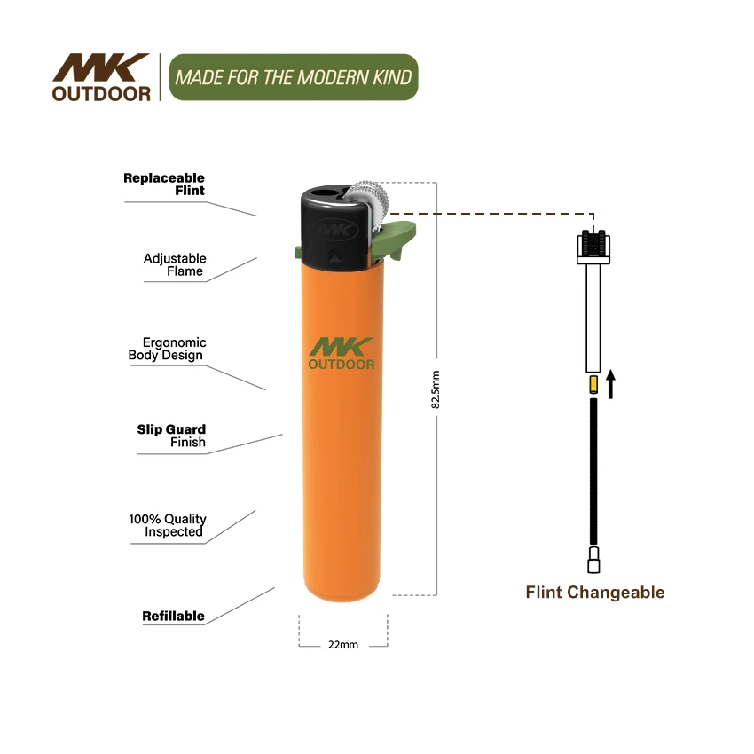 MK Wholesale Slim Fancy Flint Lighter Bulk encendedores Butane Gas Flint Lighters Custom Logo Refillable Cigarette Flint Lighter