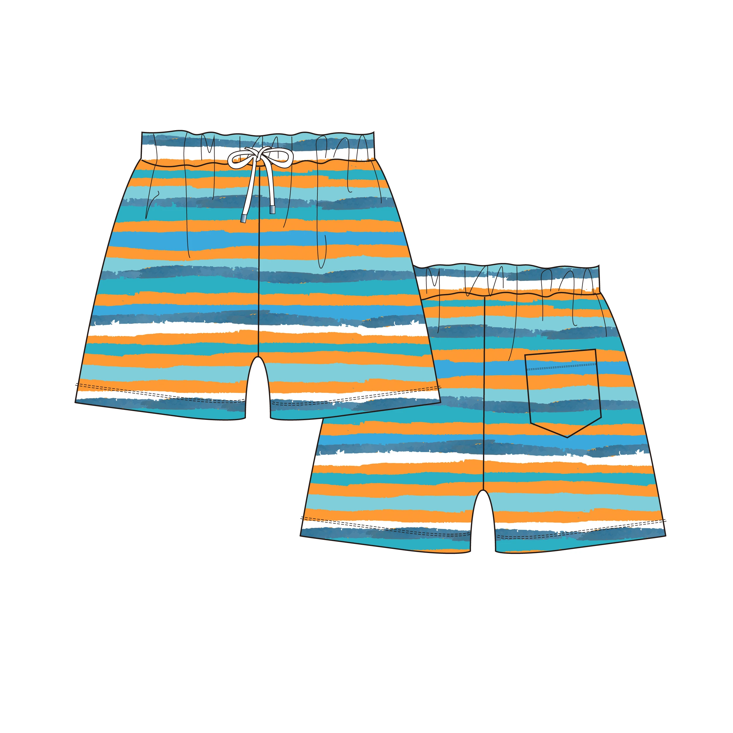 Custom Pattern Children Swimming Trunks Baby Boys Swimwear Shorts Kids Beach Swimwear