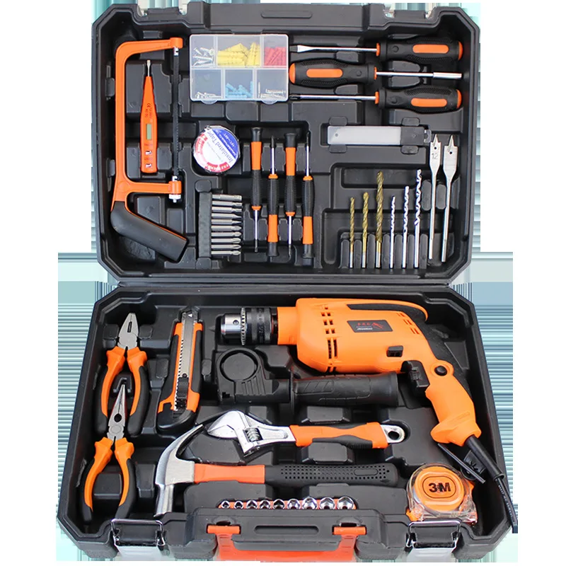 Home Hardware Power Tools Kits Screwdriver Combination Toolbox Household Repair Toolkit Electric Drill Tool Box Hand Tool Set