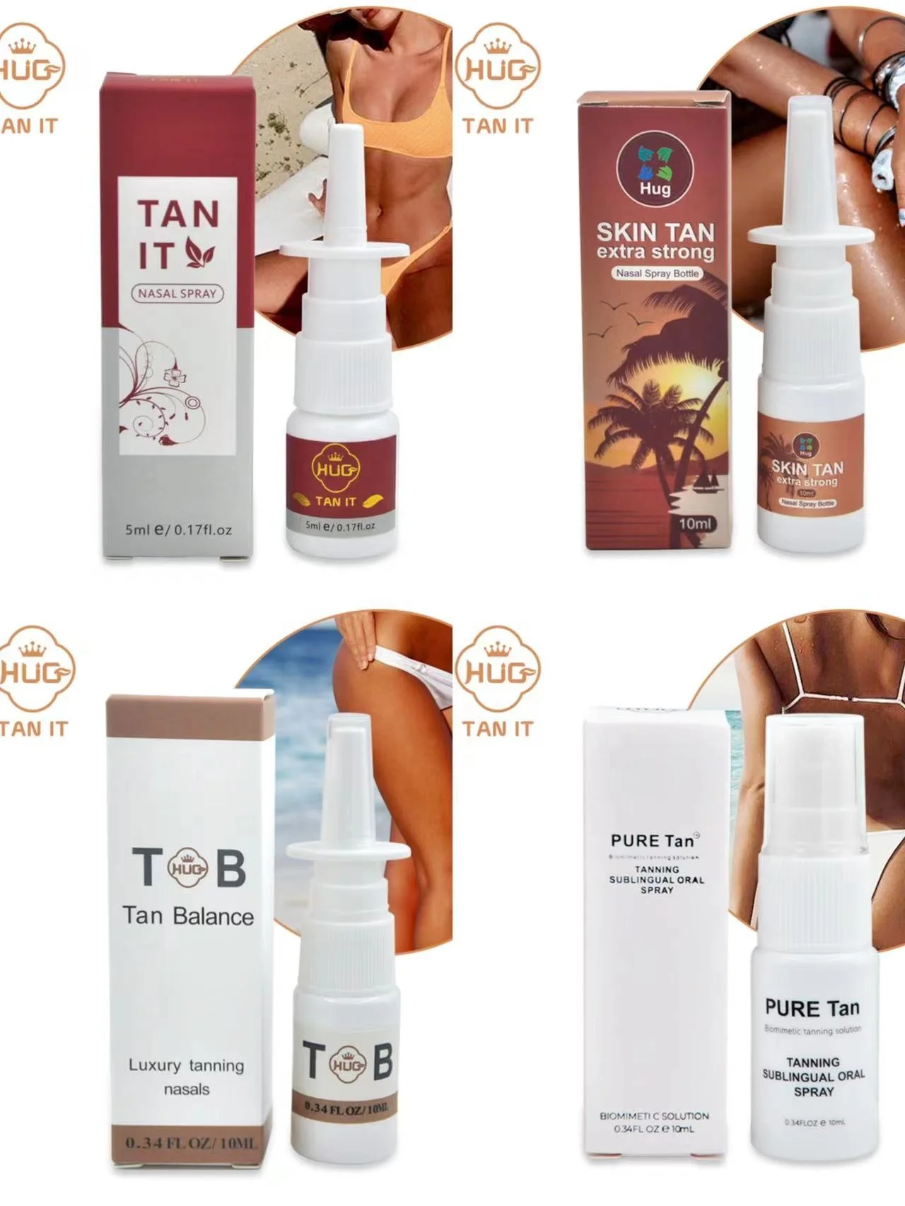 Salon hot sale custom made tanning peptide nasal tanners for darker skin