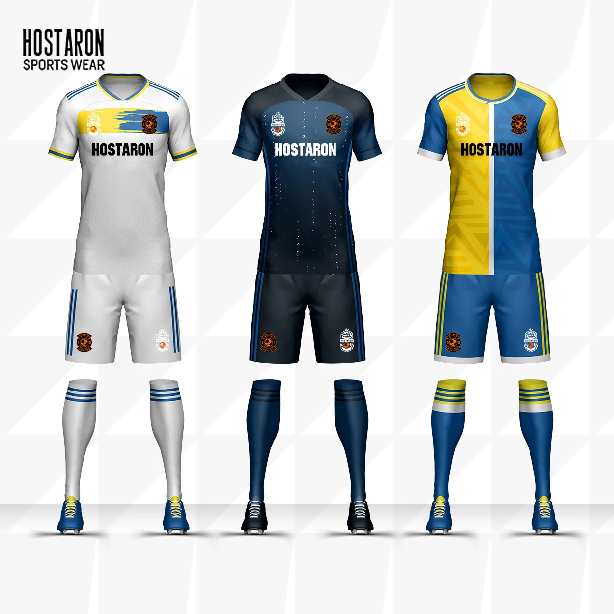 HOSTARON Custom Full Sublimation Polyester Men Black And White Soccer Jersey Shirt Breathable Short Sleeve Football club T shirt