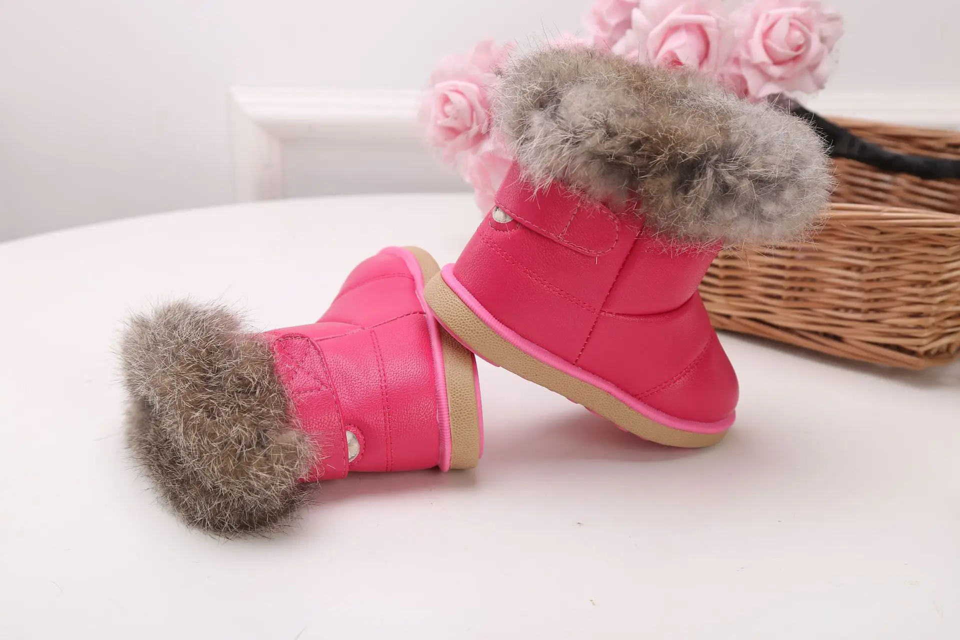 Factory direct sale Thick Warm Shoes Cotton-Padded PU  Girls Boots Boys Snow Boots Kids winter boots