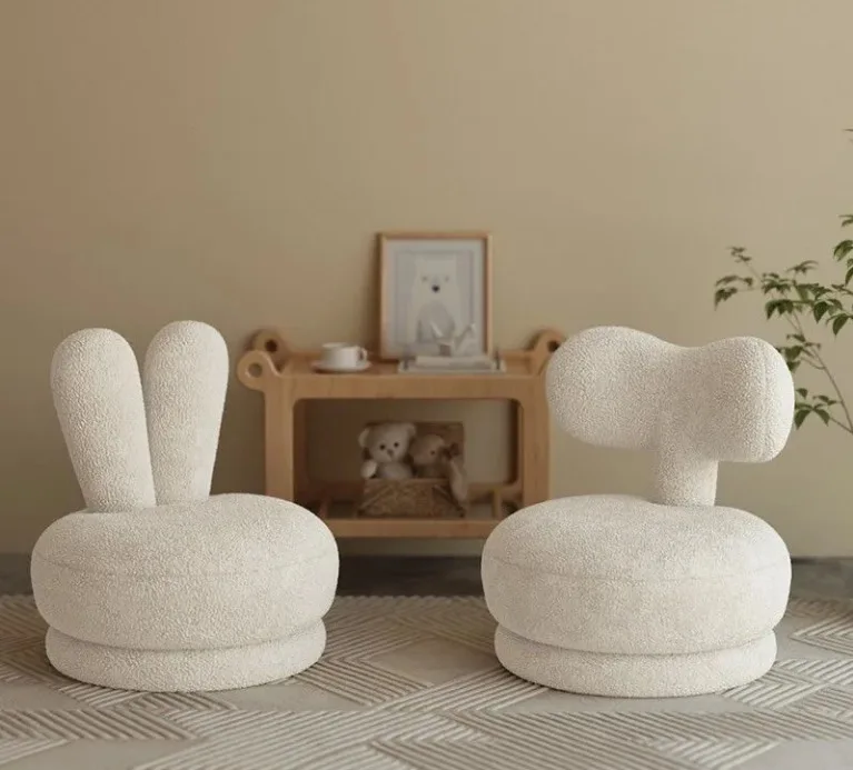 Мягкий плюшевый детский стул мультяшный в форме кролика