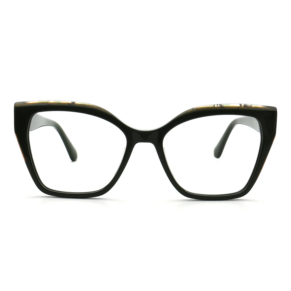Cat73 The new hot mazzucchelli high quality luxury large frame color composition acetate cat frame glasses for women