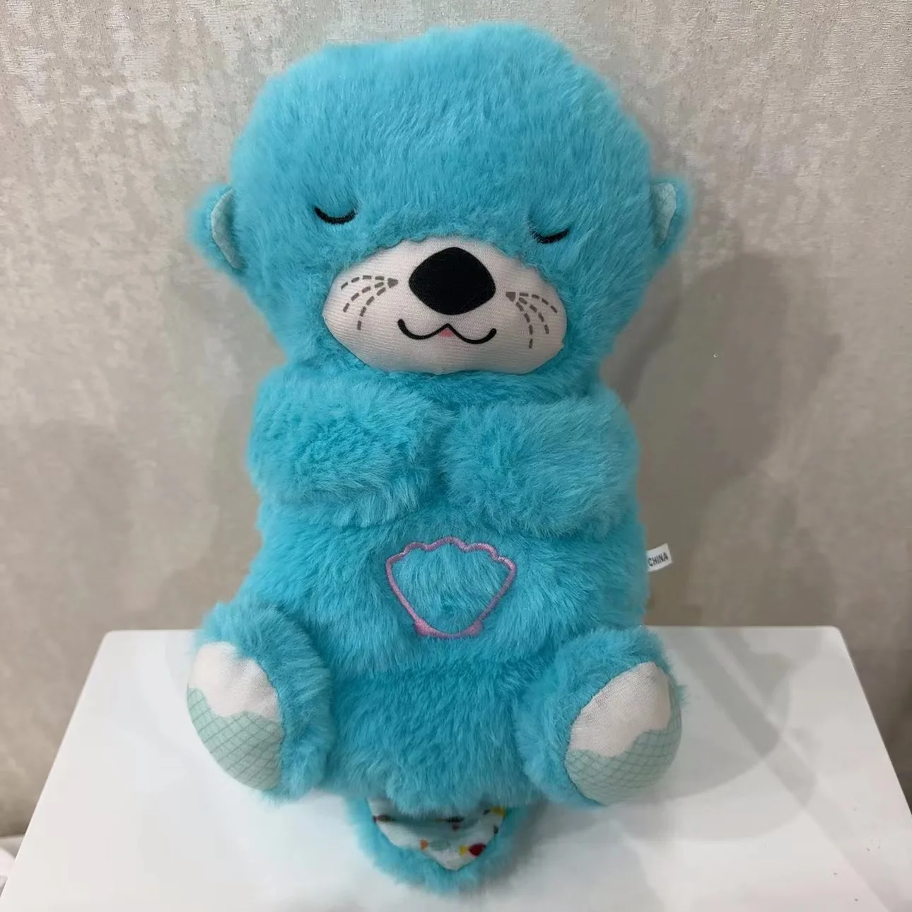 2024 Sleep And Playmate Nighttime Otter teddy Musical Stuffed Baby Plush soft Toy Breathing bear With Light Sound