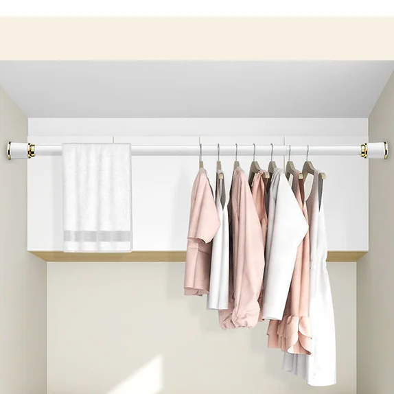 Metal Curtain Rod Pole l Shaped Shower Curtain Rod Extendable Tension Window Curtain Rods