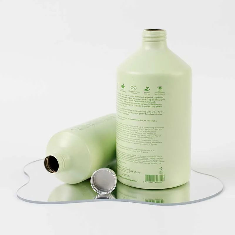 High quality OEM eco friendly empty aluminum bottle custom print  shampoo and conditioner bottle 250ml 500ml 750ml