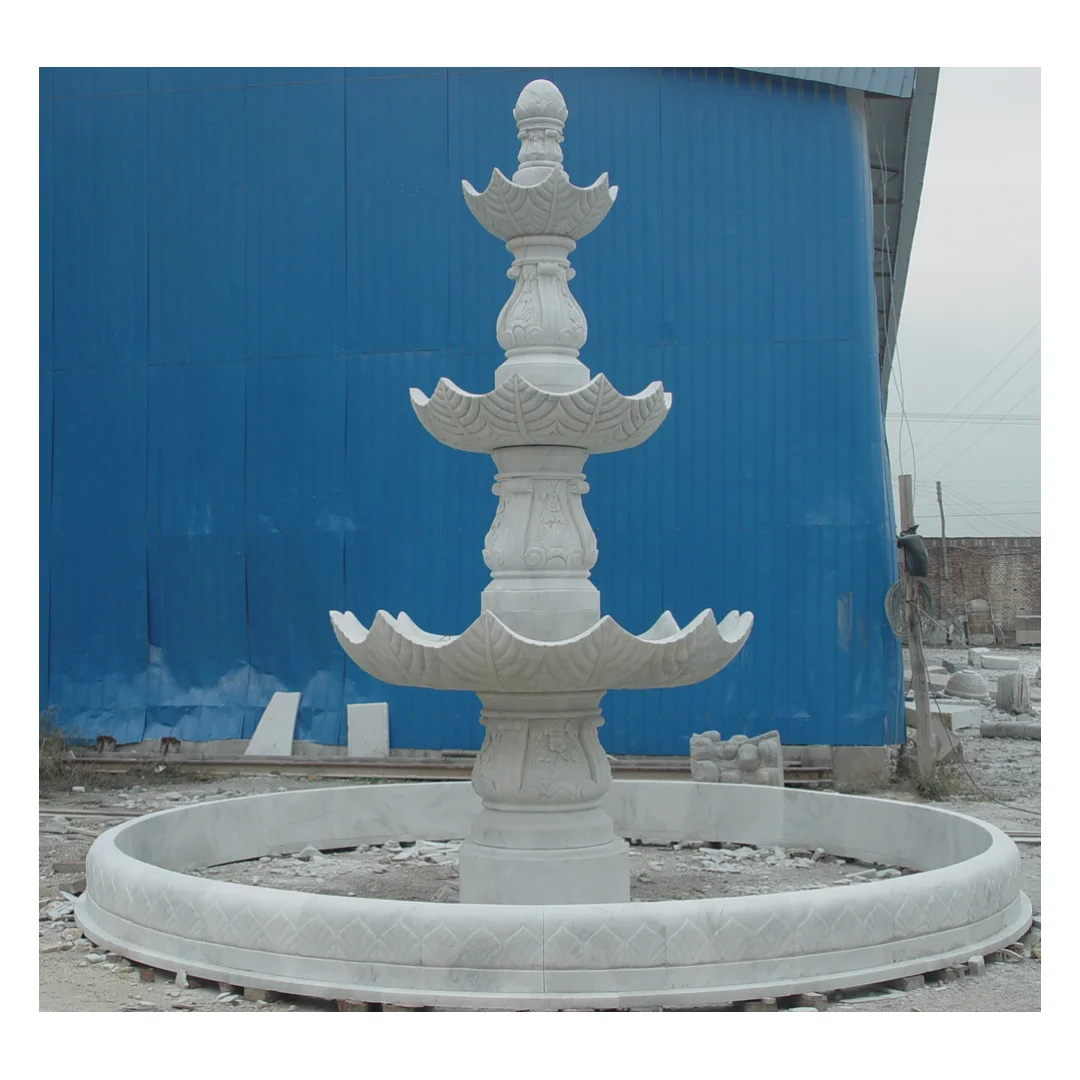 White Marble  Water Fountain Sculpture Stone carving Water Fountain