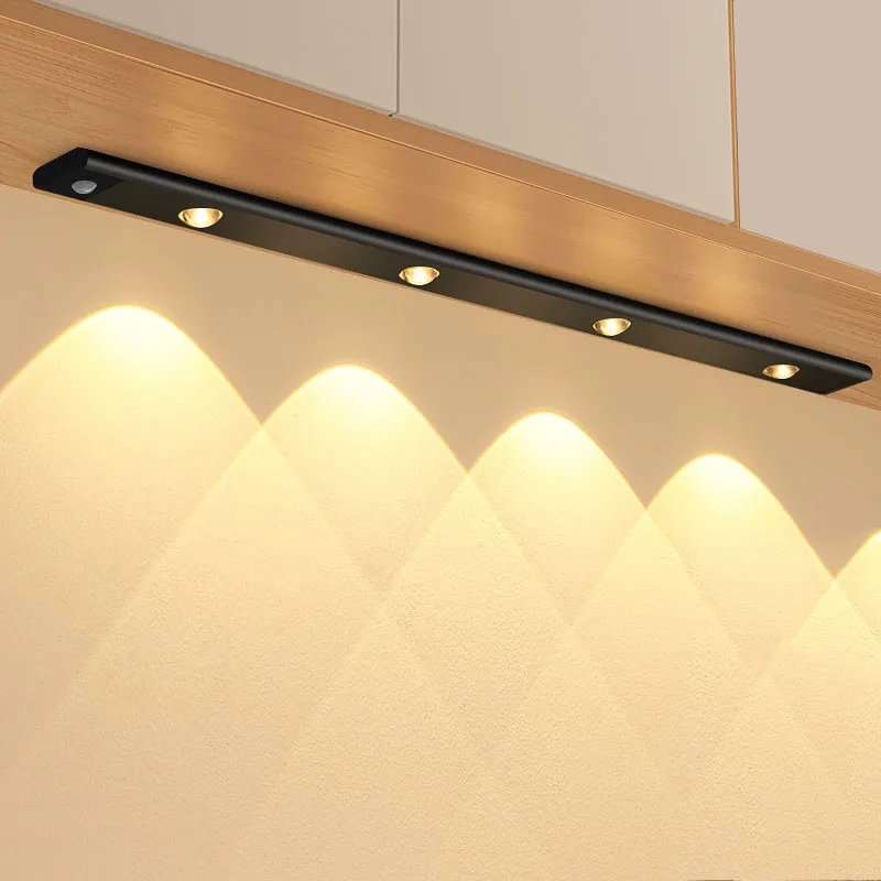 20/30/40/60/80CM USB Magnetic Wall Motion Sensor Led Closet Light Touch Sensor Night Cabinet Lights for Kitchen Hallway Stairs