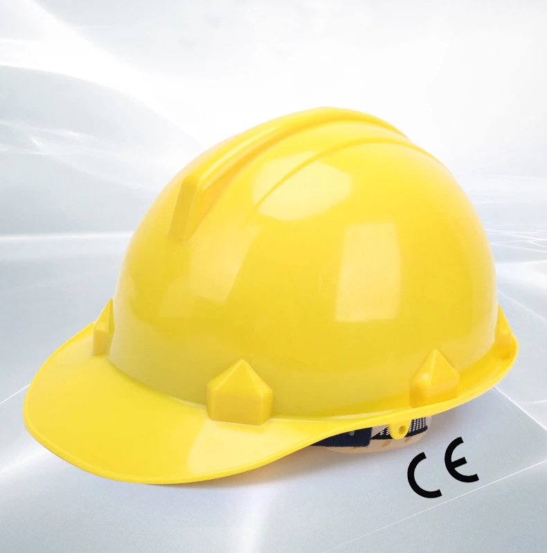 CE EN 397 yellow ABS shell plastic lining head protection adjustable construction site hard hat safety helmet for workers
