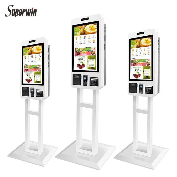 Digital Touch Screen Advertisement Equipment Fast Food Ordering Bill Self Service Credit Card Payment Terminal Kiosk Machine