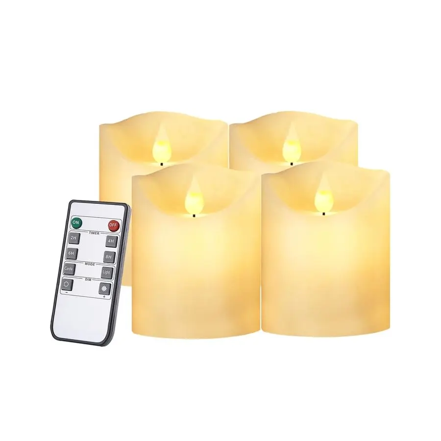 
Factory direct price set of 4 pillar wedding decor flameless led battery candle manufacturer 