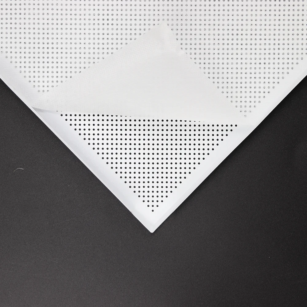 White diagonal punched 600 x 600 aluminum ceiling