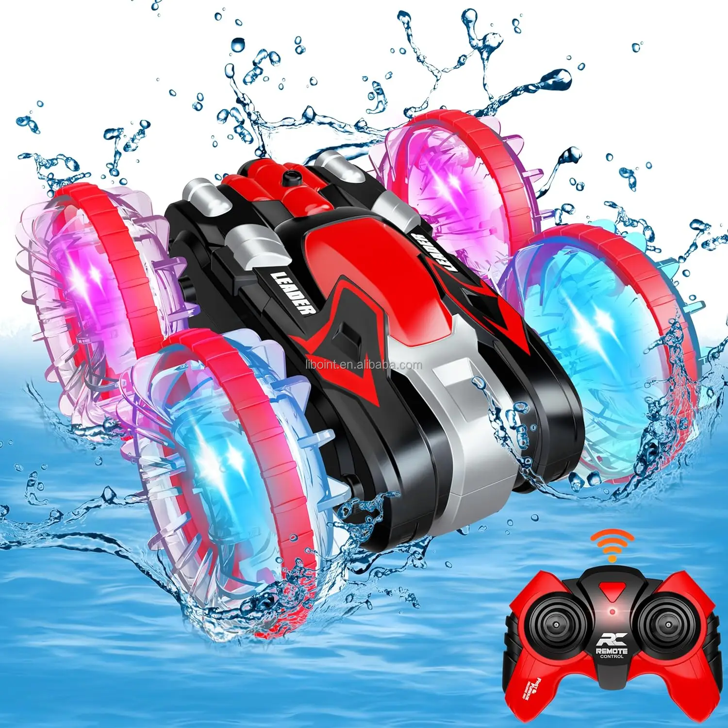 Boys RC Car for Kids 2.4 GHz Remote Control Boat Waterproof RC Monster Truck Stunt Car 4WD Remote Control Vehicle