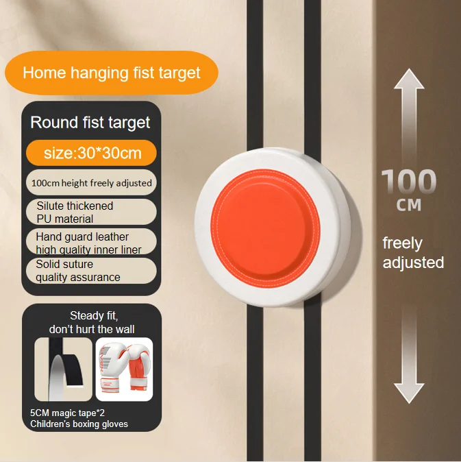 RTS Adjustable Faux Leather Wall Punching Pad Boxing Punch Target children Training Sandbag Sports Martial Fitness Gear