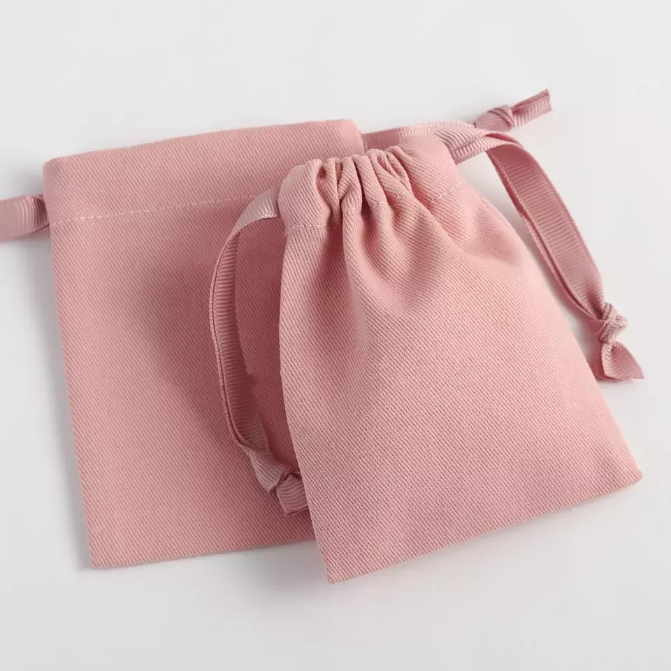 Custom eco friendly organic white cotton muslin linen drawstring bag for hats clothing handbag shoes packaging dust pouch