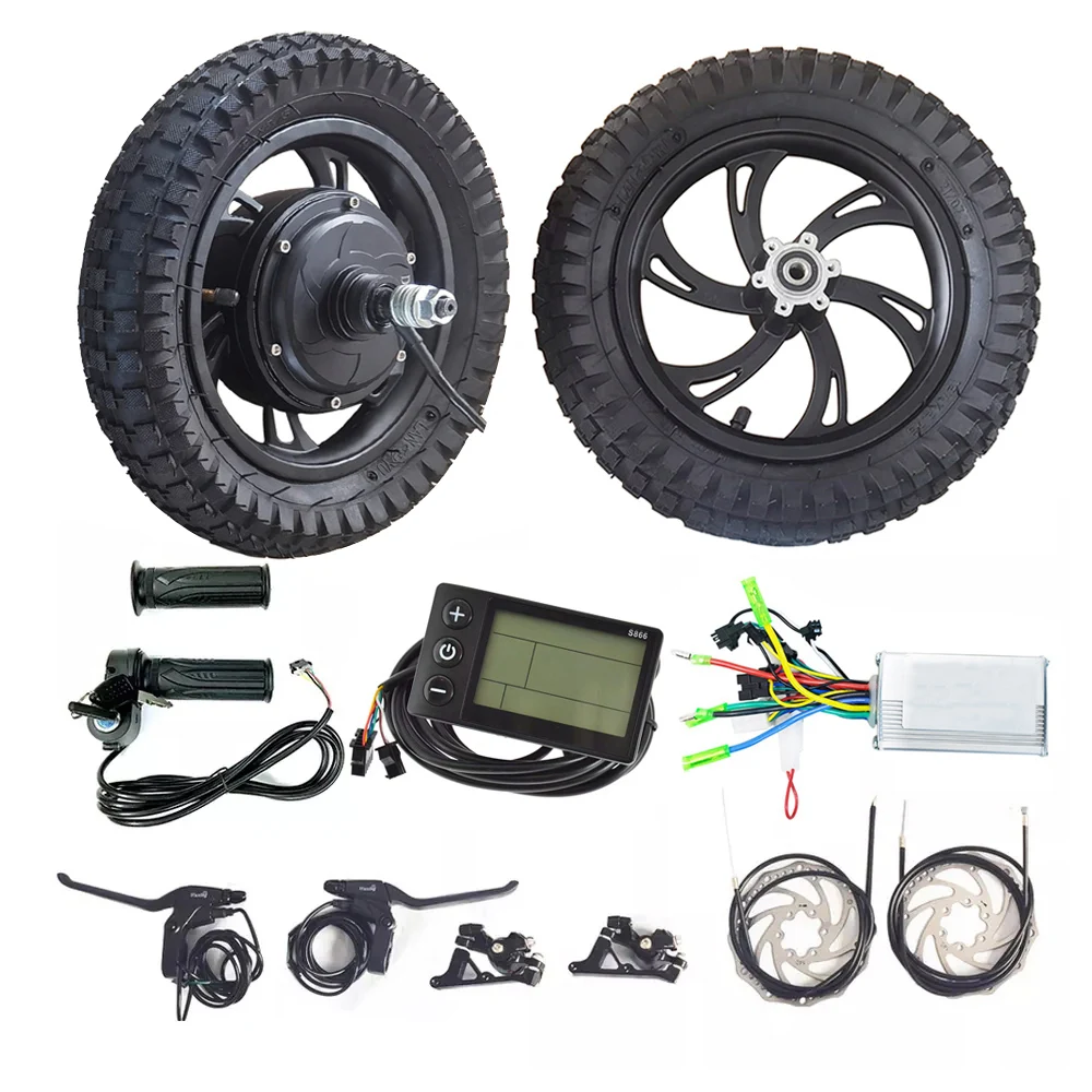 12 1/2x2.75 12 Inch 500W 1000W Brushless Gearless Hub Motor Electric Bicycle Conversion Kit Electric Scooter Motor Kit