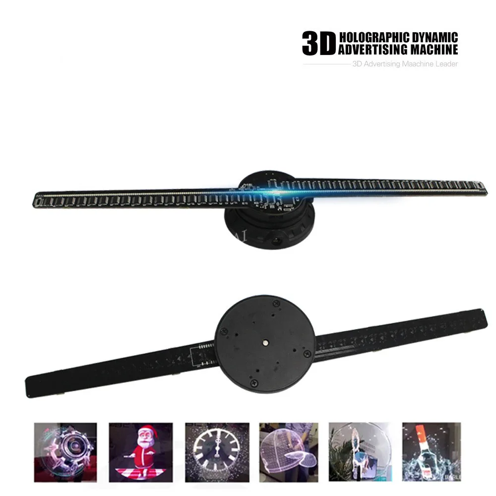  386 светодиодов/60 см вентилятор невооруженным глазом 3d рекламный логотип лампа голографический проектор