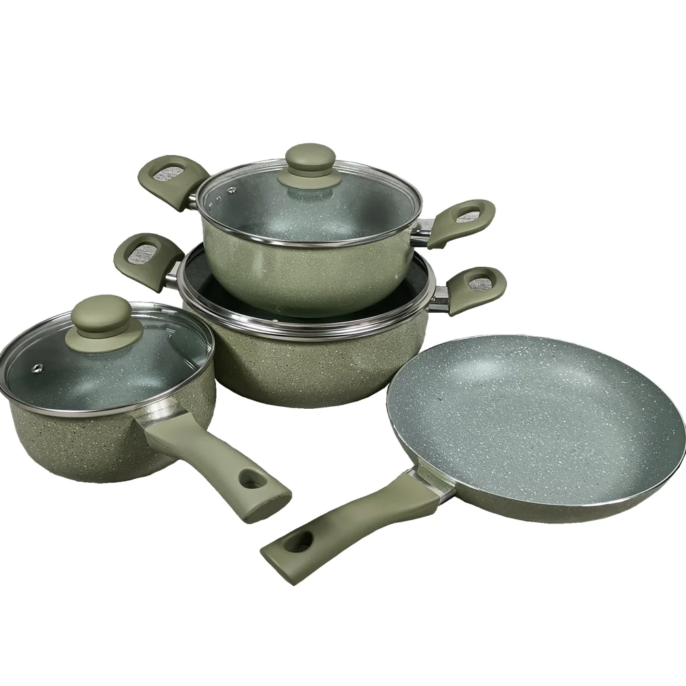 Kitchenwares Pot and pans Non stick cookware sets  Pressed Aluminum cooking utensils Frying pan Casserole Sauce pan