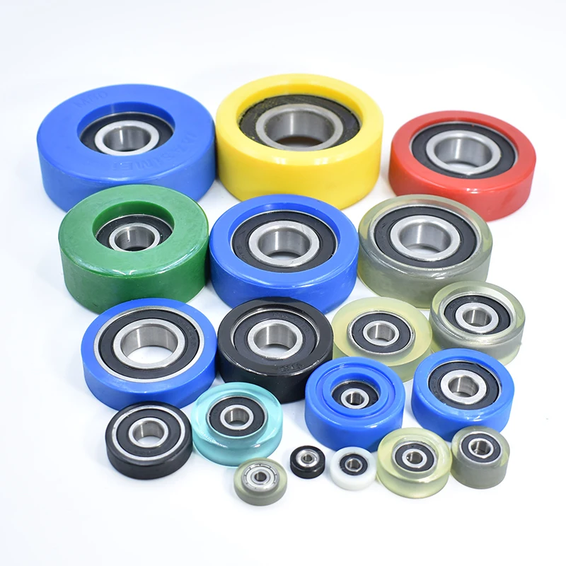 PU68822-7 PU Pulley Roller Bearing 8x22x7mm Polyurethane Coated Guide Wheel For Industrial Woodworking Tools