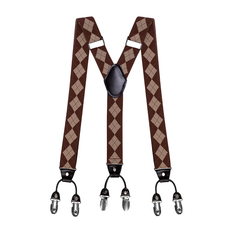 
Fashion Trouser Braces Suspenders 6 Clip Men Suspender Silk Men Adjustable for Unisex 