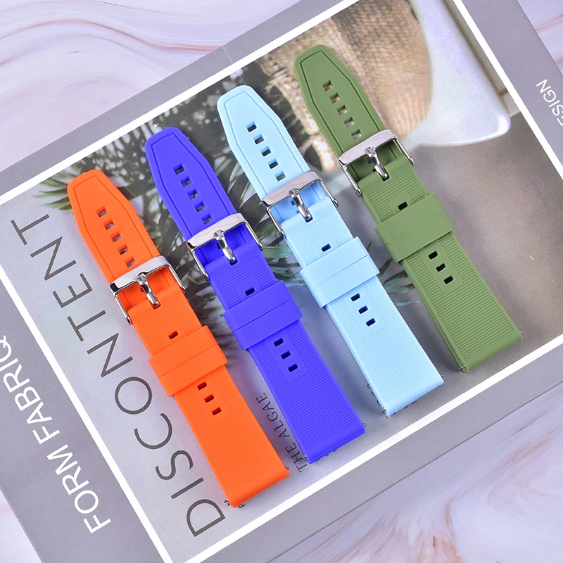 22mm 20mm Silicone Strap band For Samsung Galaxy Watch ultra strap 7 6 ultra Band for Huawei Watch 4 Pro fit 3 GT4