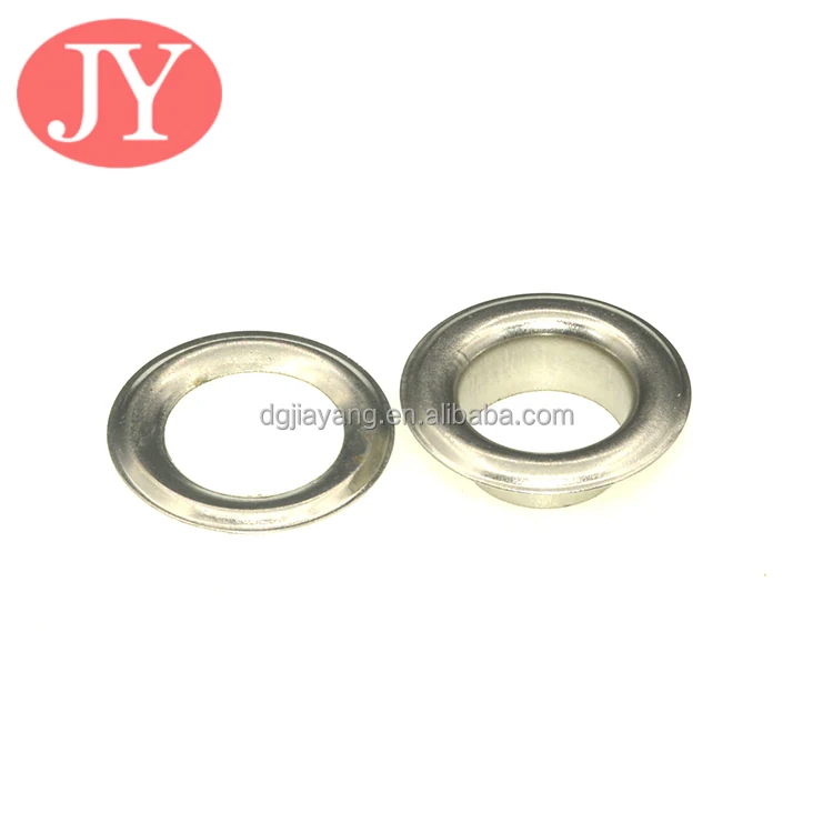 26# matte black color laser custom logo eyelet fastener shiny silver metal eyelet for high end handbags