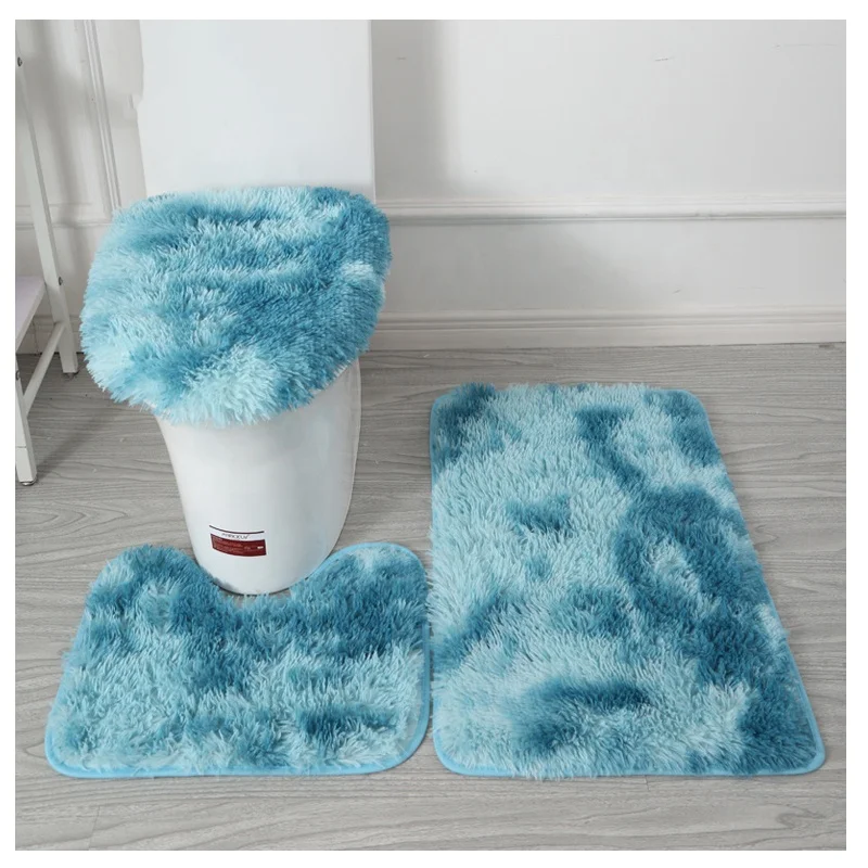 long hair soft bathroom mat anti slip  fluffy carpet rug polyester area rug