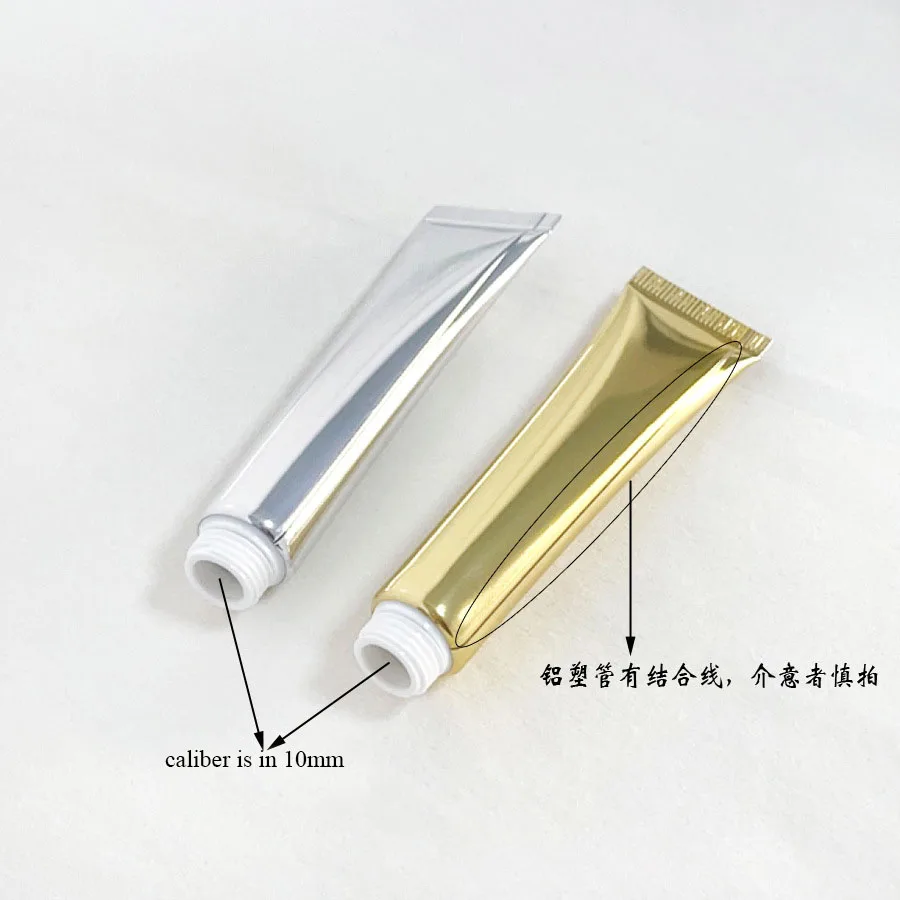 LZ Pack Hot Sale 20g 20ml Gold Silver Cosmetic Squeeze Essence Oil Tube Custom Logo Soft Squeeze Soft Eye Cream Concealer Tube