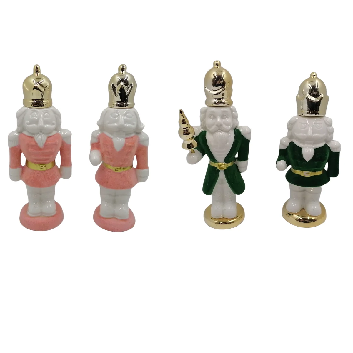 Isolated Christmas Nutcracker Soldier Ornaments Electroplated Ceramic Christmas Decoration for Holiday Decorations