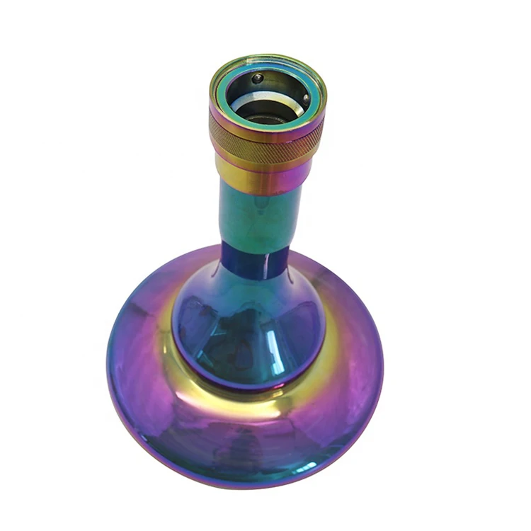 High Grade Rainbow Color Stainless Steel German Hookah Shisha Luxury Glass Sishas Hookah Large Hookah Smoking Set Lounge