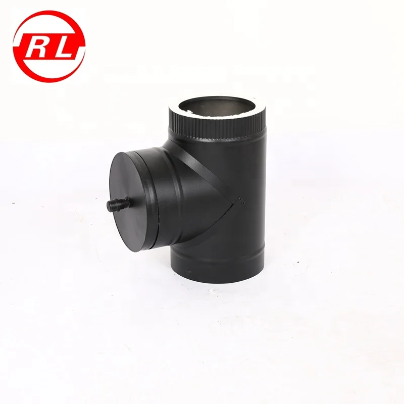 Black Base Wall Support Kit For Twin Wall Chimney Flue System