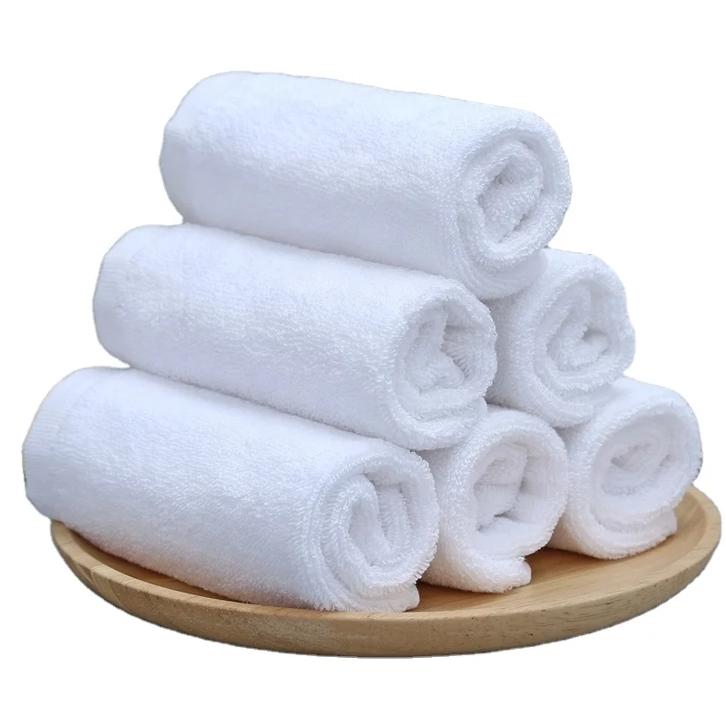 Cheap Wholesale Embroidery Facial Towel White Toalla Serviette Cotton Hotel Bath Spa Towel