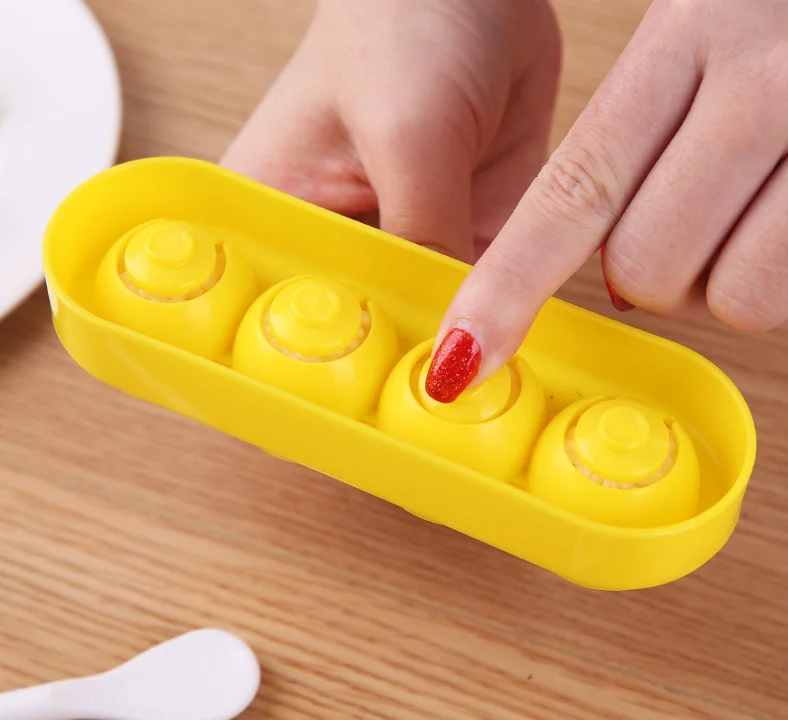 4 Cavities Plastic DIY Ball Shape Sushi Rice Decorating Mold Set Include Nori Cutters And Spoon Bento Accessories