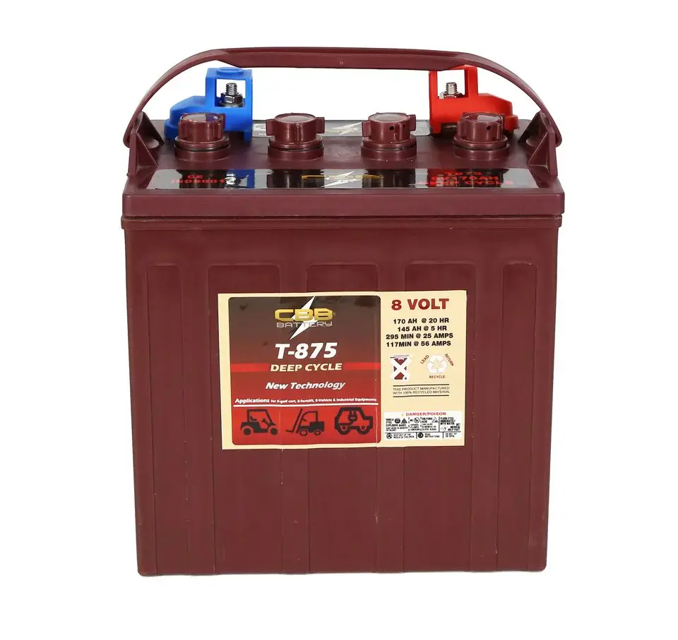 CBB 170ah 8V Deep cycle battery tubular plate battery T875 /GC8 flooded battery ups