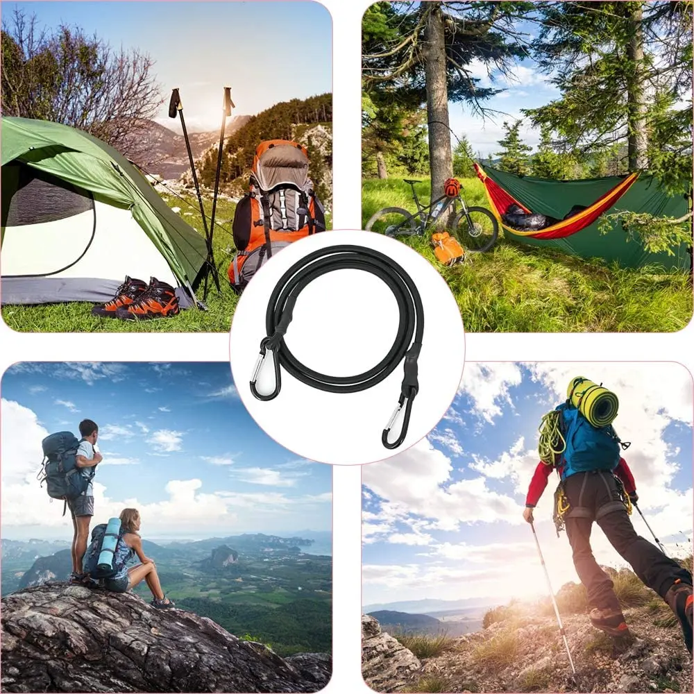 High Quality Gym equipment Heavy Duty Manufacture Elastic Bungee Cord With Carabiner Hook Tie Down  for wholesale hot selling
