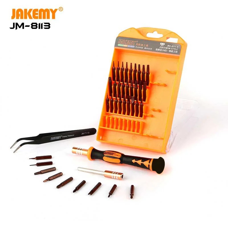  Высококачественная отвертка JAKEMY JM-8113 39 в 1 ручной ящик для ремонта ПК очков мобильных телефонов