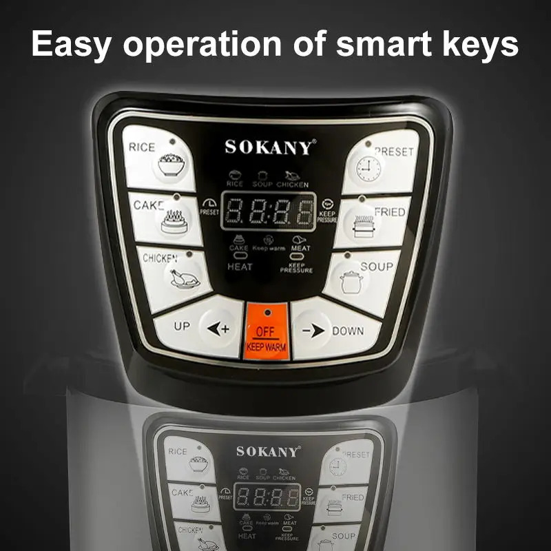 Высококачественная бытовая электрическая скороварка sokany2401 из нержавеющей стали многофункциональная 6 л